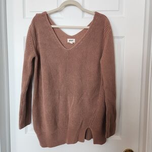Pact Women's Tan V-Neck Sweater